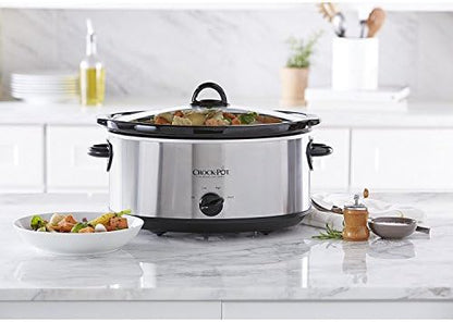 7 Quart Oval Manual Slow Cooker – Stainless Steel - Curated Catalog T4