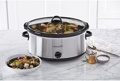 7 Quart Oval Manual Slow Cooker – Stainless Steel - Curated Catalog T4