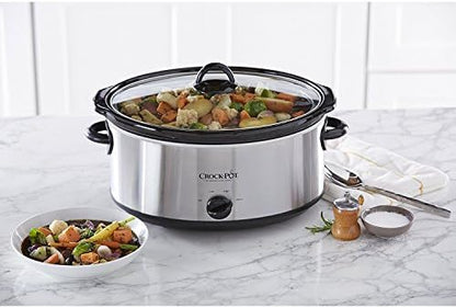 7 Quart Oval Manual Slow Cooker – Stainless Steel - Curated Catalog T4