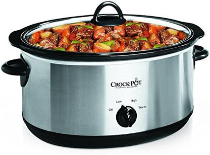 7 Quart Oval Manual Slow Cooker – Stainless Steel - Curated Catalog T4