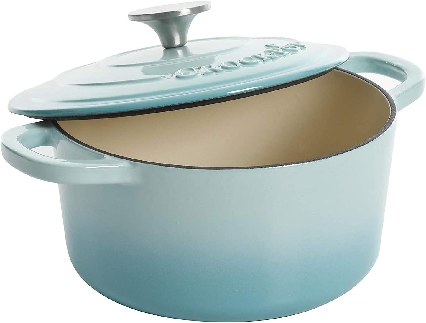 3 Quart Enameled Cast Iron Dutch Oven – Aqua - Curated Catalog W6