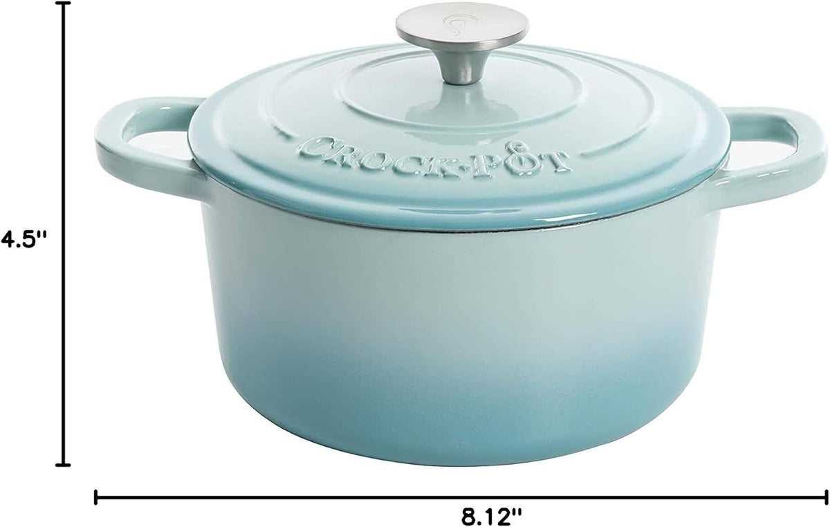 3 Quart Enameled Cast Iron Dutch Oven – Aqua - Curated Catalog H3