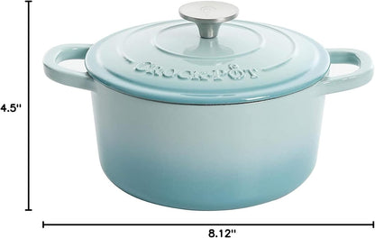 3 Quart Enameled Cast Iron Dutch Oven – Aqua - Curated Catalog I9